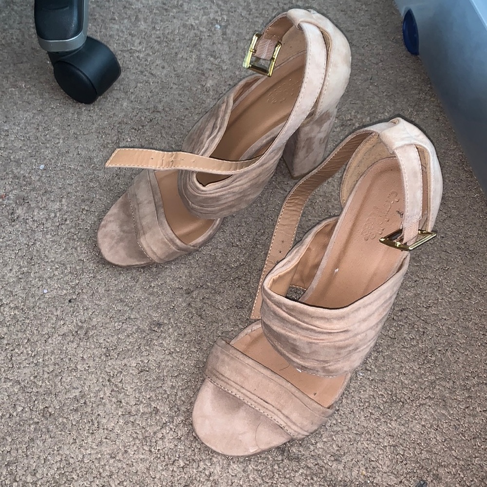 Nude suede heels size 9